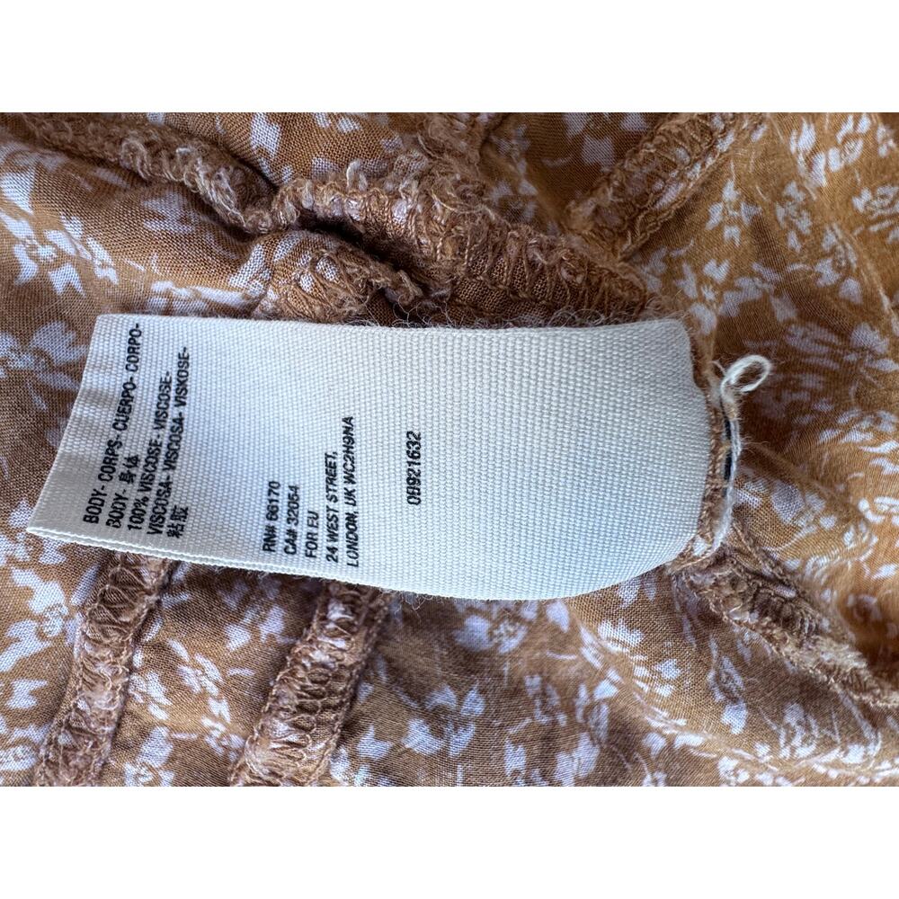 Free People Floral Mini Dress Boho Peasant adjustable pockets M cottagecore - Picture 9 of 9